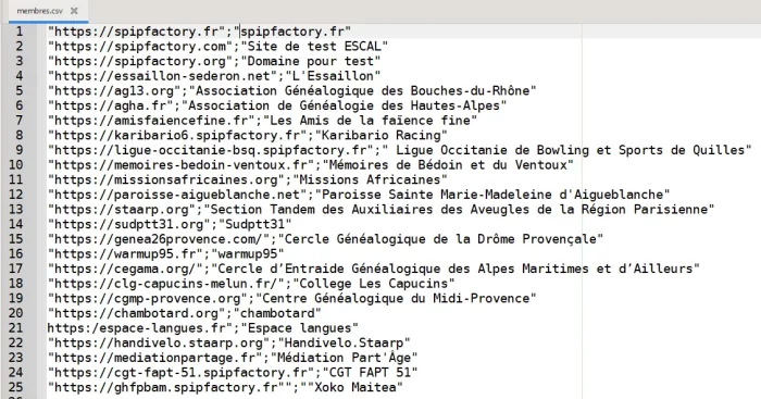 fichier csv des membres de spipfactory 2022
